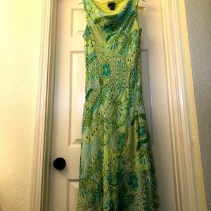 Green paisley spring dress